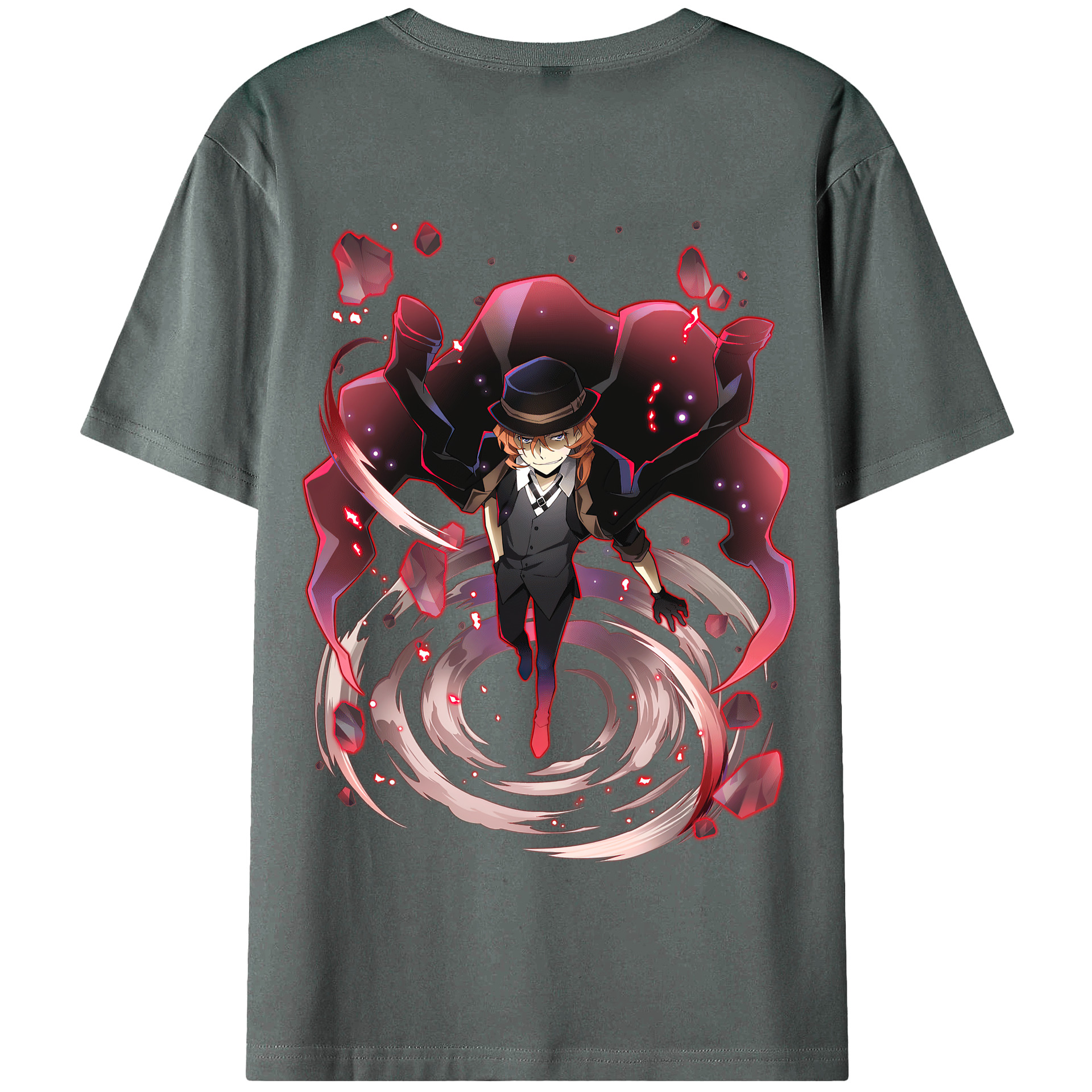 （画像用） 文豪ストレイドッグス Bungo Stray Dogs 綿100％半袖Tシャツ（背面プリント）